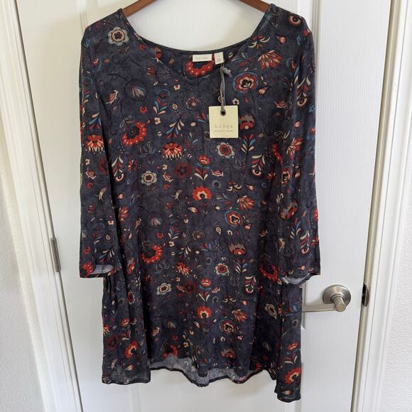 NWT Hinge Designed in Seattle 3/4 Sleeve Dress Women’s Size XL Pockets Gray Boho - Picture 1 of 11